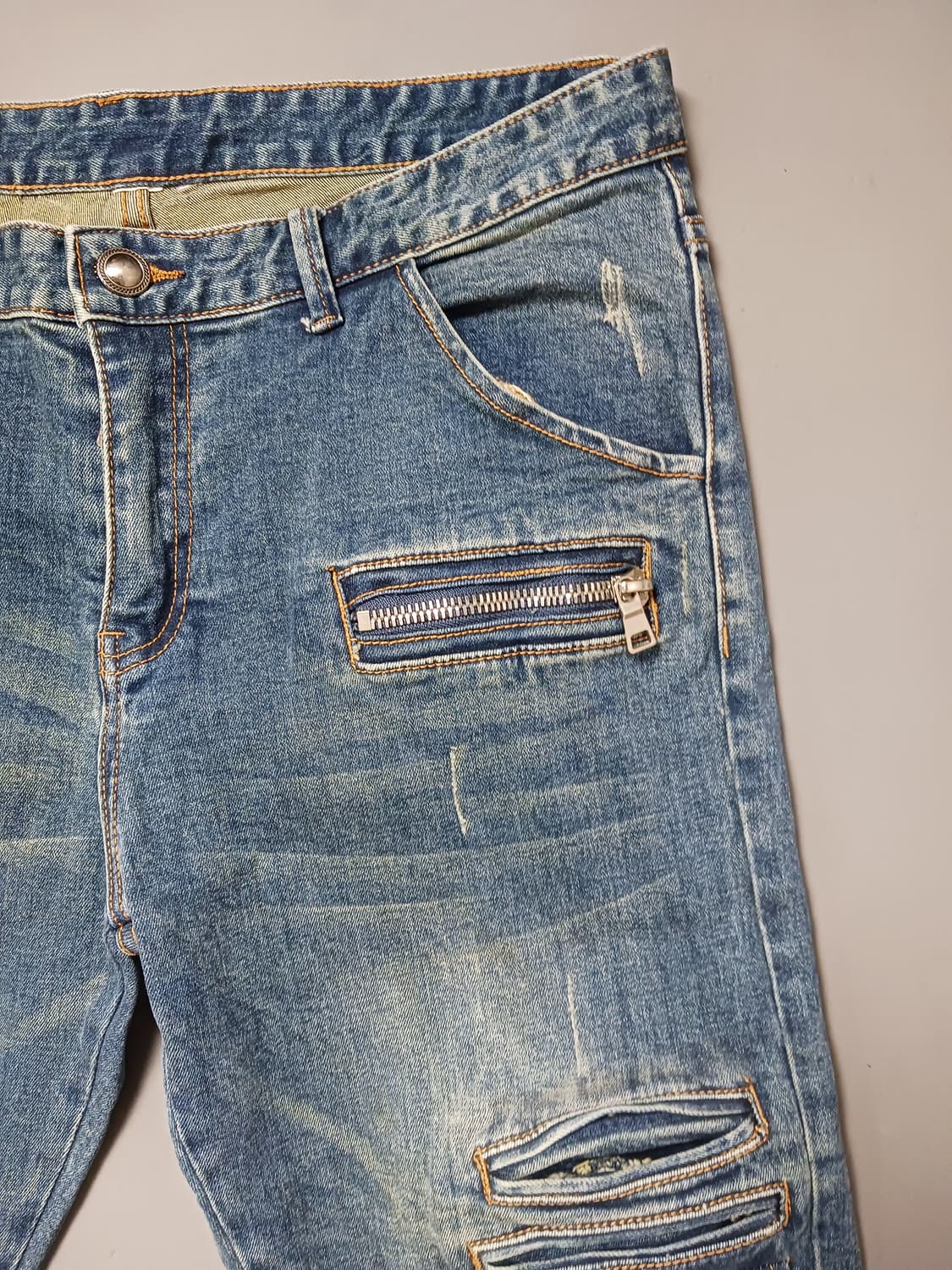 [34] 발망 워싱 포켓 디테일 데님 팬츠 청바지 상품이미지4