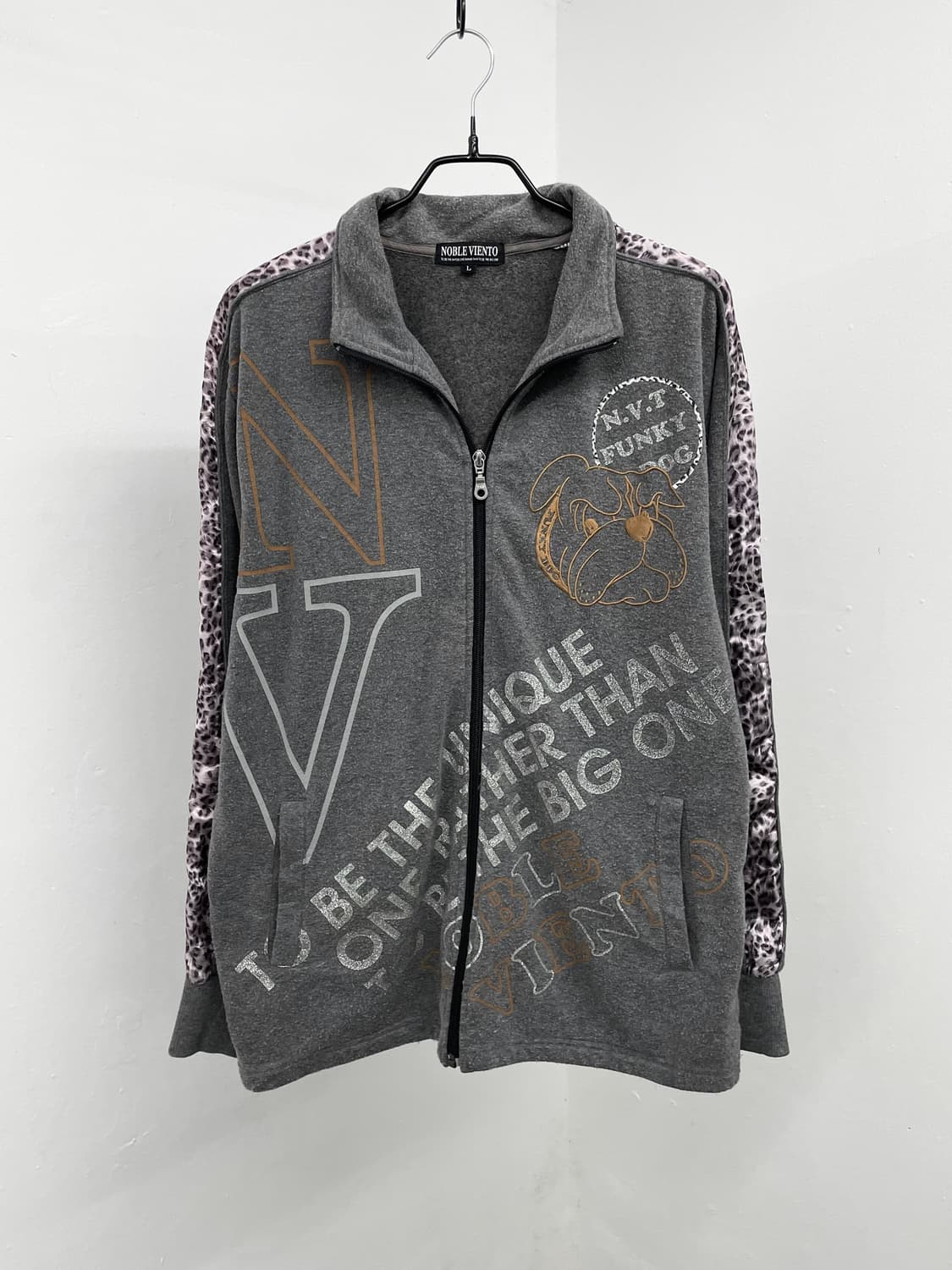 y2k 갸루 불독 레오파드 루즈 집업 상품이미지6