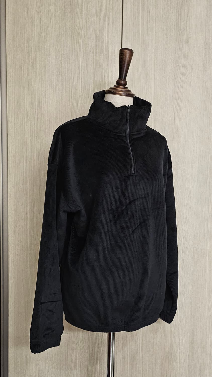 블랙 골덴 반집업 기모 맨투맨 55~66 상품이미지4