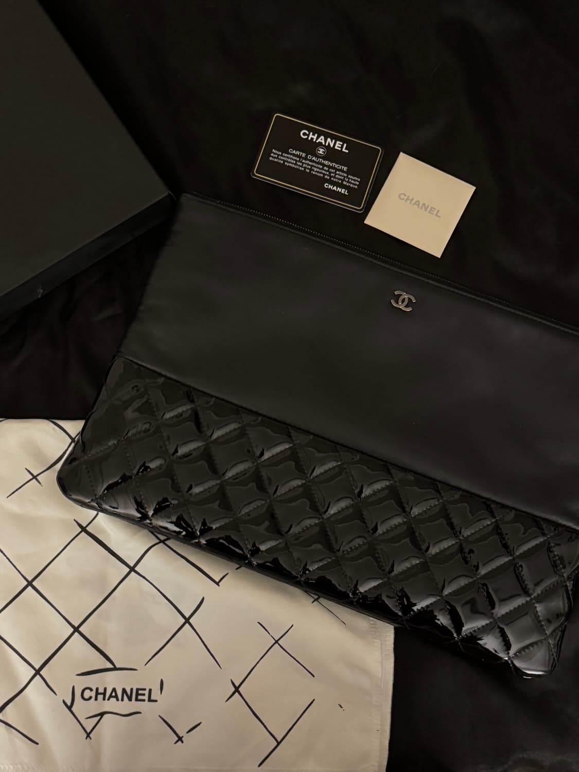 샤넬 투톤 페이던트 블랙 클러치백 상품이미지1