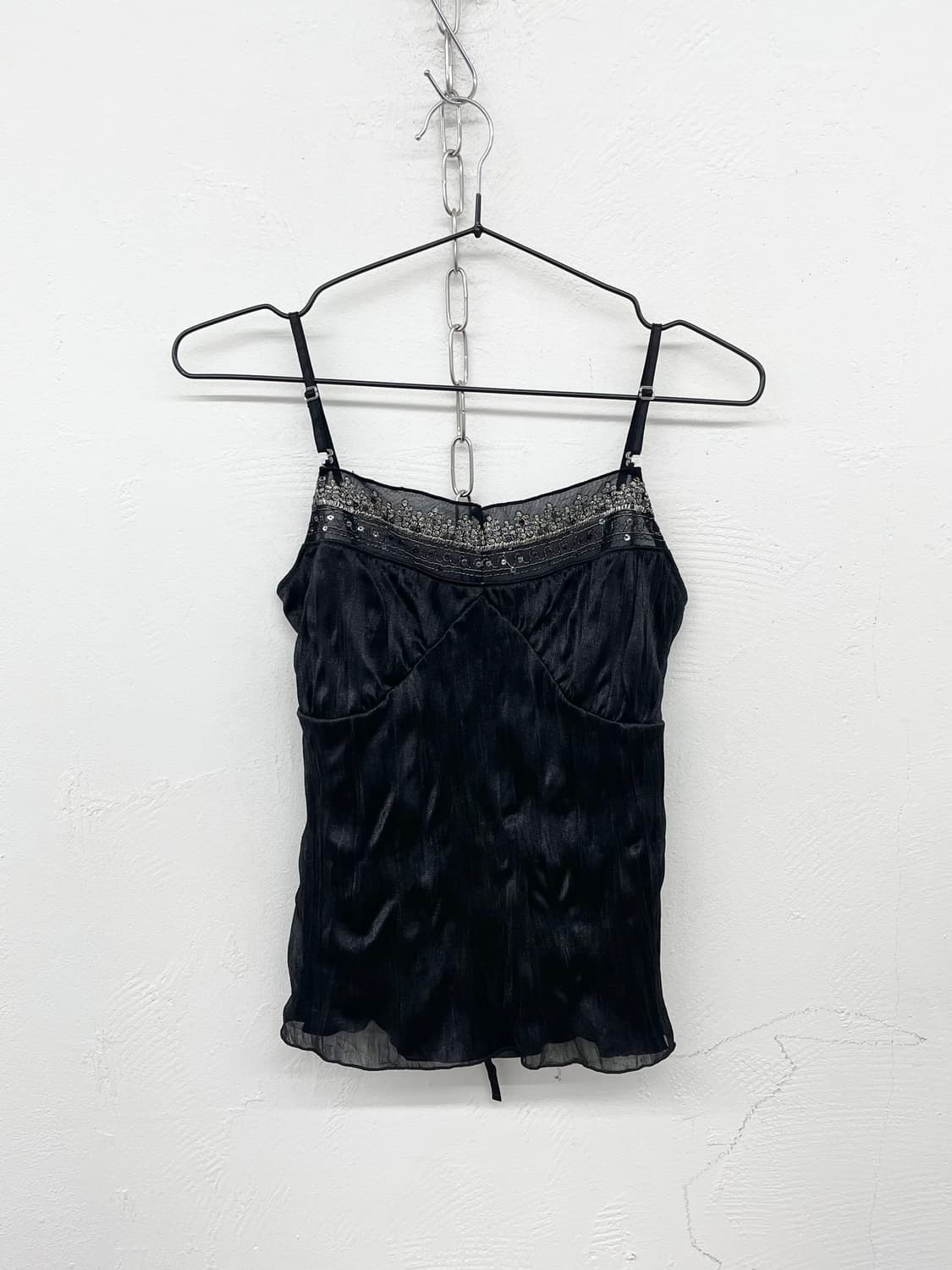 블랙 링클 비즈 탑 상품이미지5