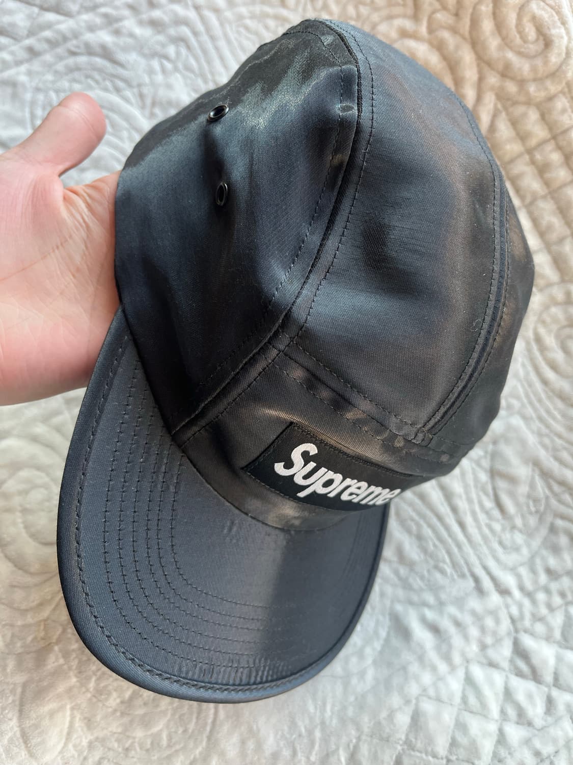 슈프림 18fw 리퀴드 실크 캠프캡 블랙 상품이미지6