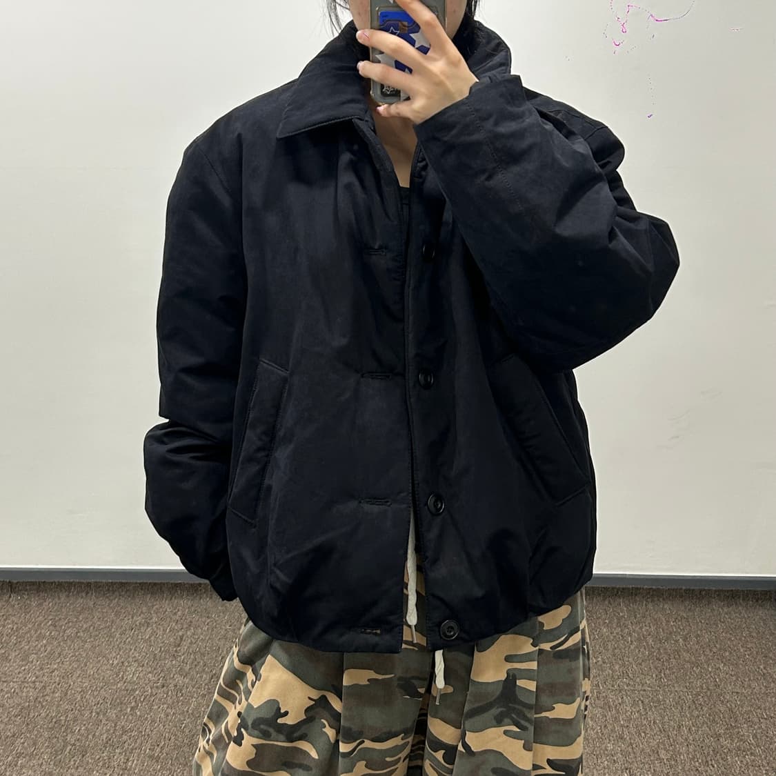 Coor 쿠어 버튼업 카라 패딩 상품이미지2