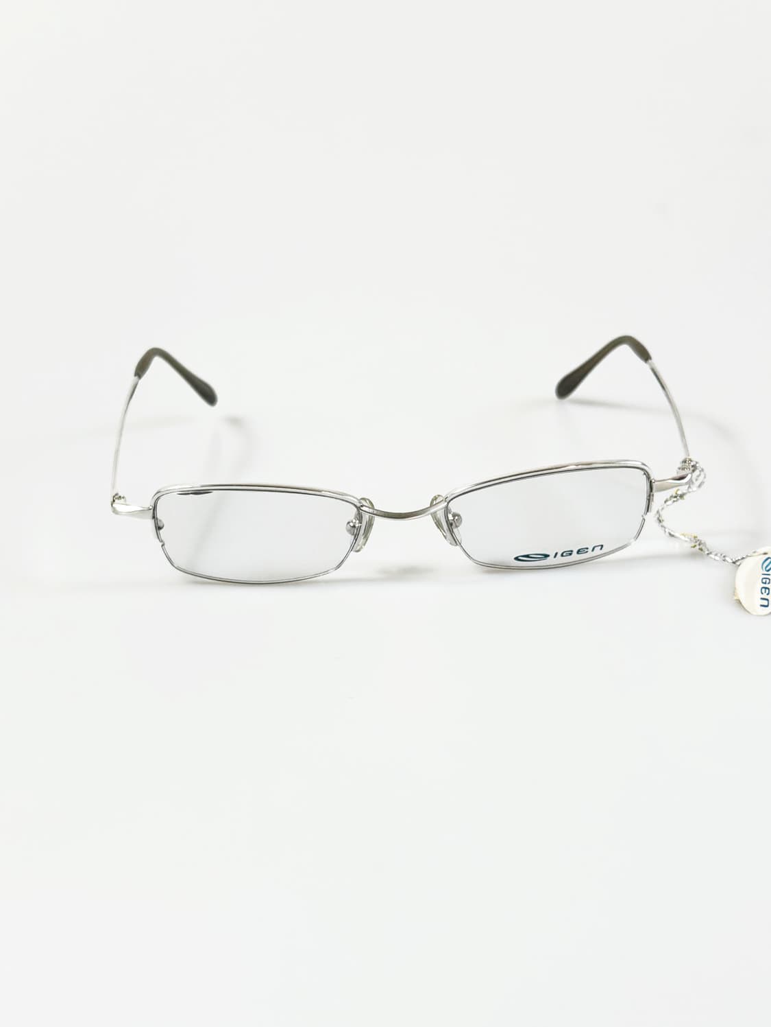 IGEN 실버 반무테 스퀘어 메탈 프레임 빈티지 안경 상품이미지1