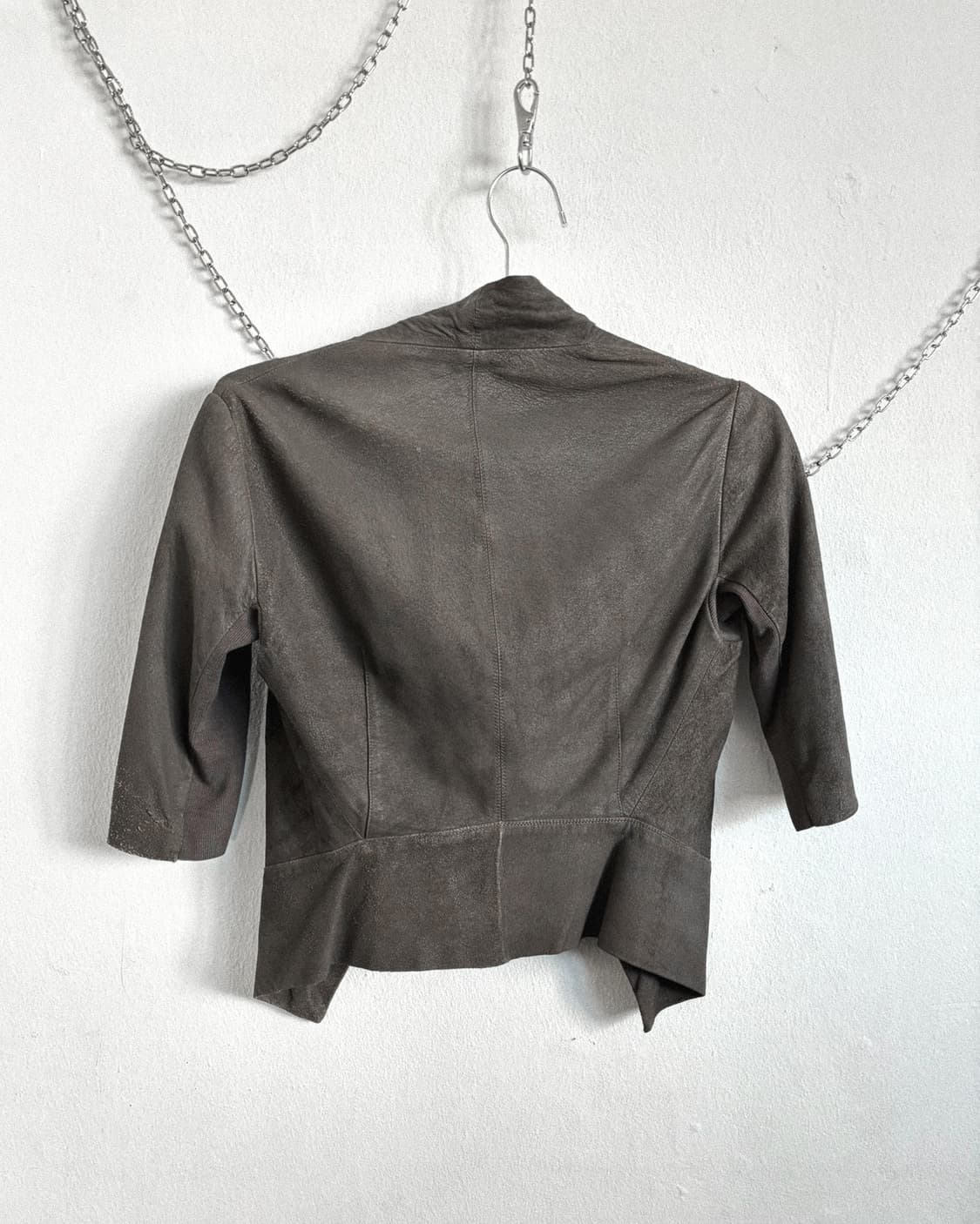 릭오웬스 2012 하이넥 드레이프 하프슬리브 바이커자켓 상품이미지9