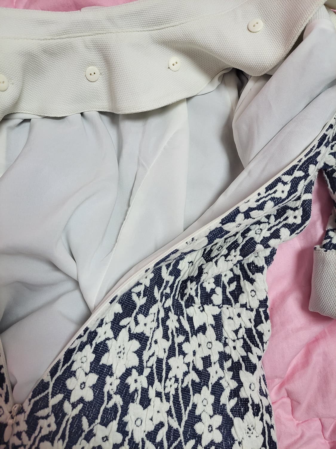 급처새상품!샤틴 탈부착 보석카라 플라워 A에이라인 플레어원피스 레니본st 상품이미지6