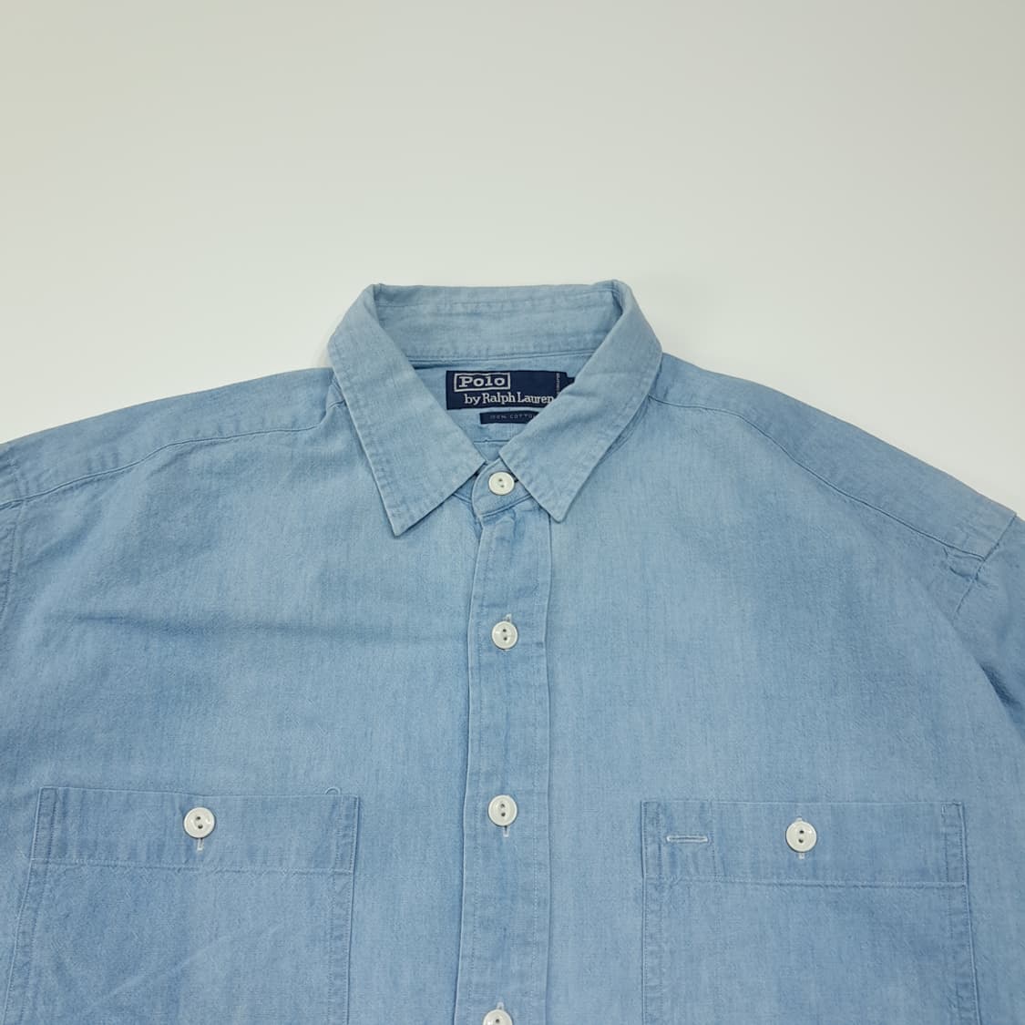 CL635 L 폴로 90s 싱가포르판 투포켓 샴브레이 워크 셔츠 남방 상품이미지2