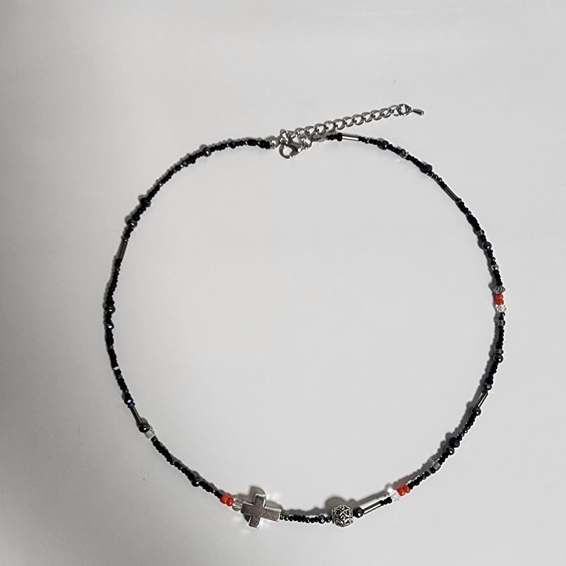 남자 블랙 십자가 비즈 목걸이 상품이미지3