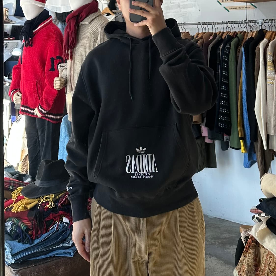 (착용컷) 아디다스 자수 후드 티셔츠 (남성용 105) 상품이미지3