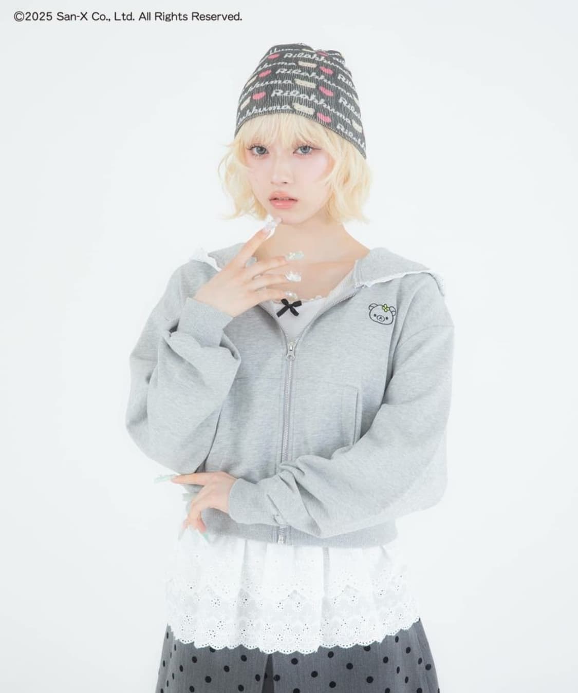 리락쿠마 스핀즈 콜라보 후드 상품이미지3