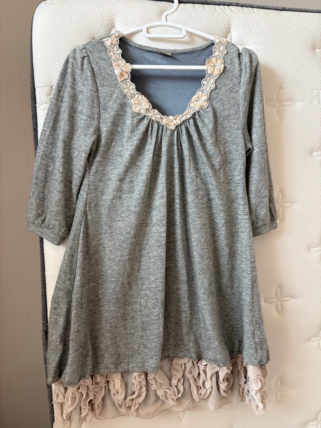 엑시즈팜 7부 그레이원피스 상품이미지1