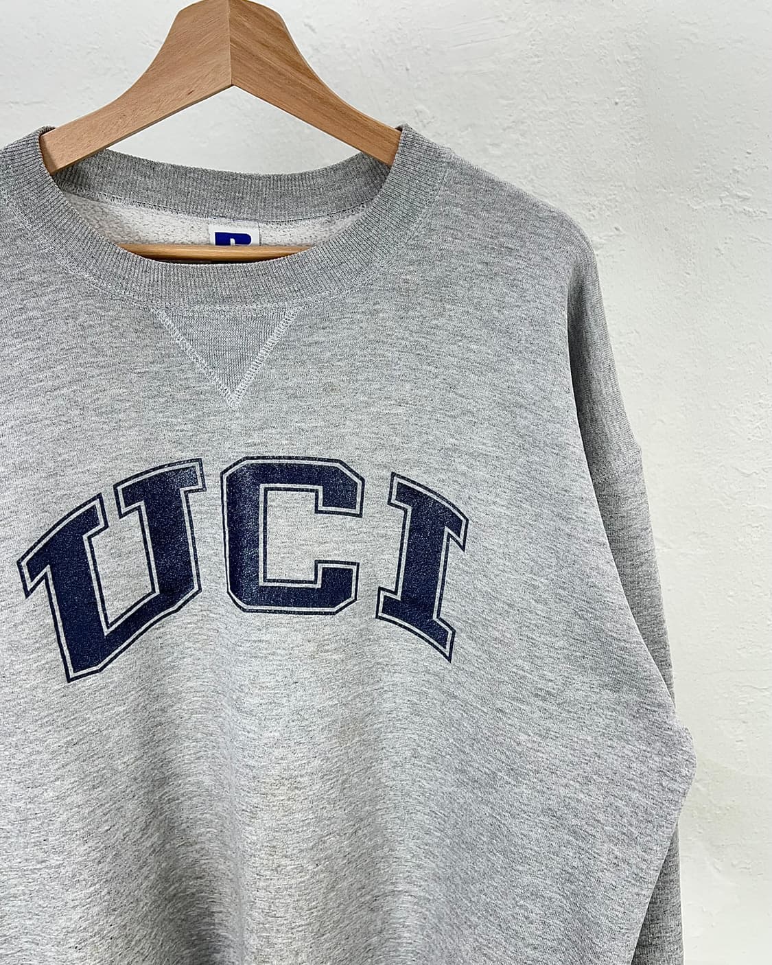 90s 러셀 애슬레틱 라이트 그레이 어바인 컬리지 크루넥 스웨트 셔츠 상품이미지3