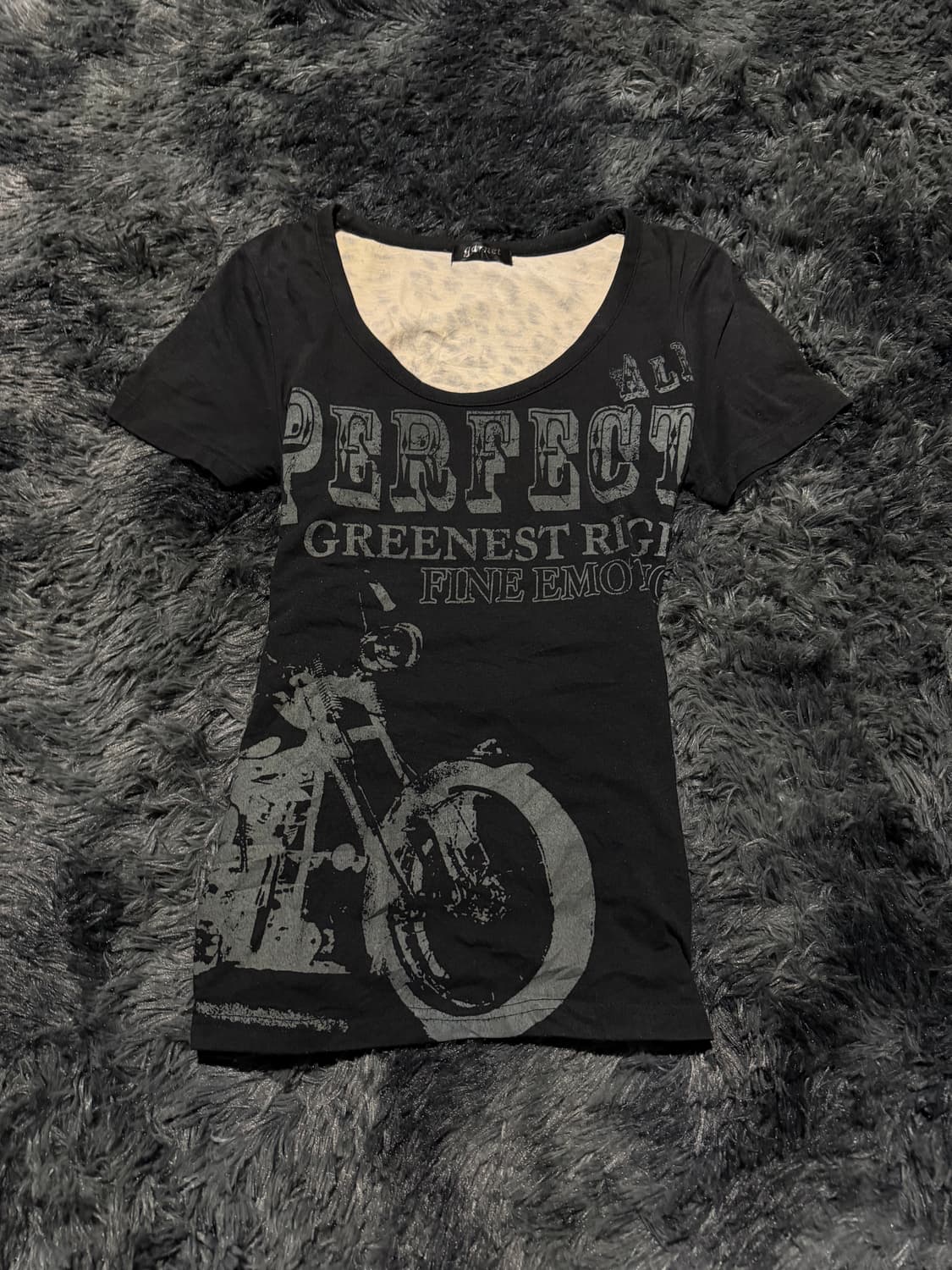 모터사이클 프린팅 거미줄 등판 y2k 반팔 티셔츠 상품이미지2