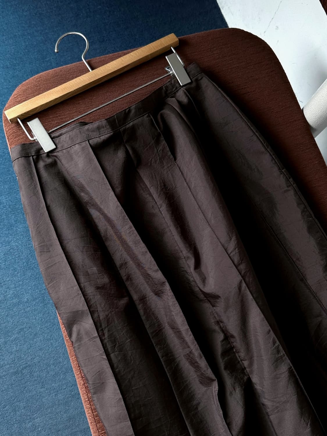 Washed nylon fabric design panel skirt 상품이미지2