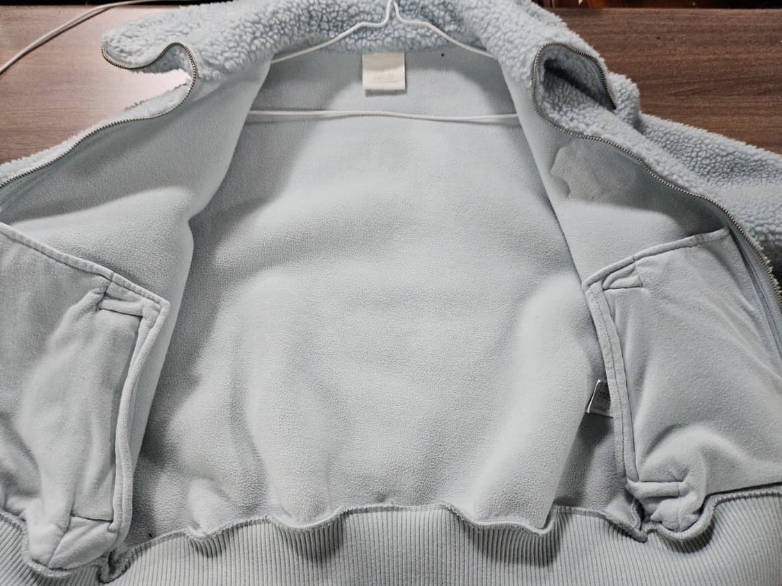 아이보리 두툼 후리스 집업 XL 상품이미지4