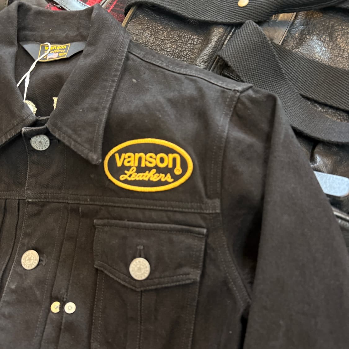 밴슨 레더 데님 트러커 워크 자켓 M 상품이미지3