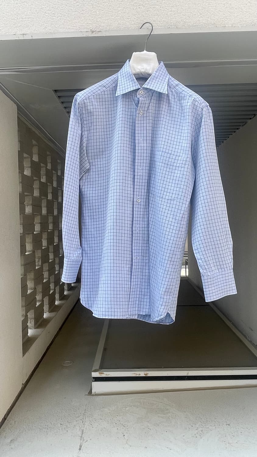 [최고급] 에르메네질도 제냐(Zegna) 블루 체크 드레스 셔츠 (105 상품이미지1