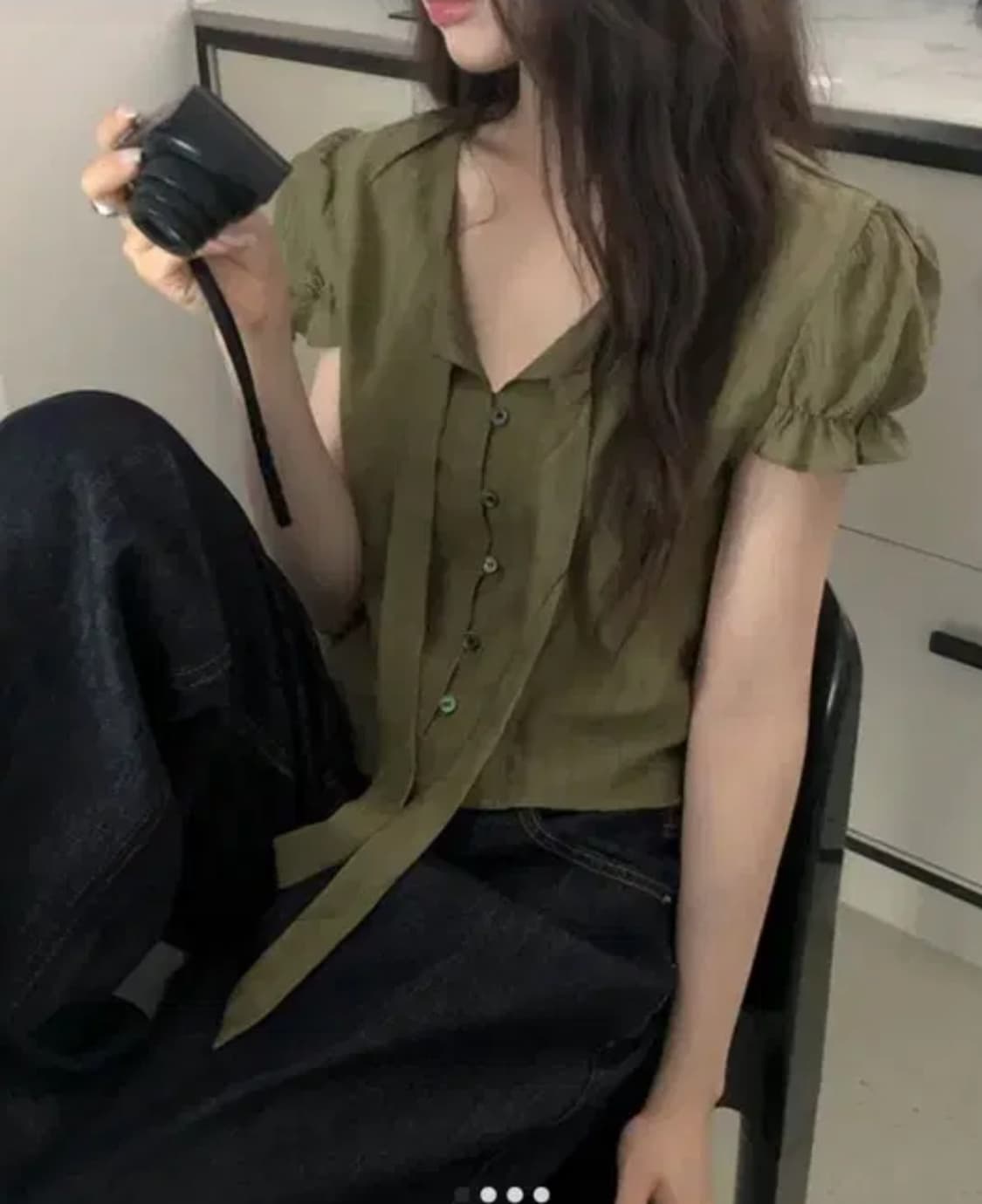 니어웨어 시스 반팔 블라우스  상품이미지5