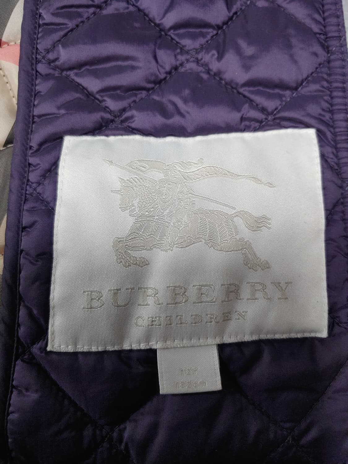 버버리 키즈 퍼플 퀼팅 자켓 12y 상품이미지4