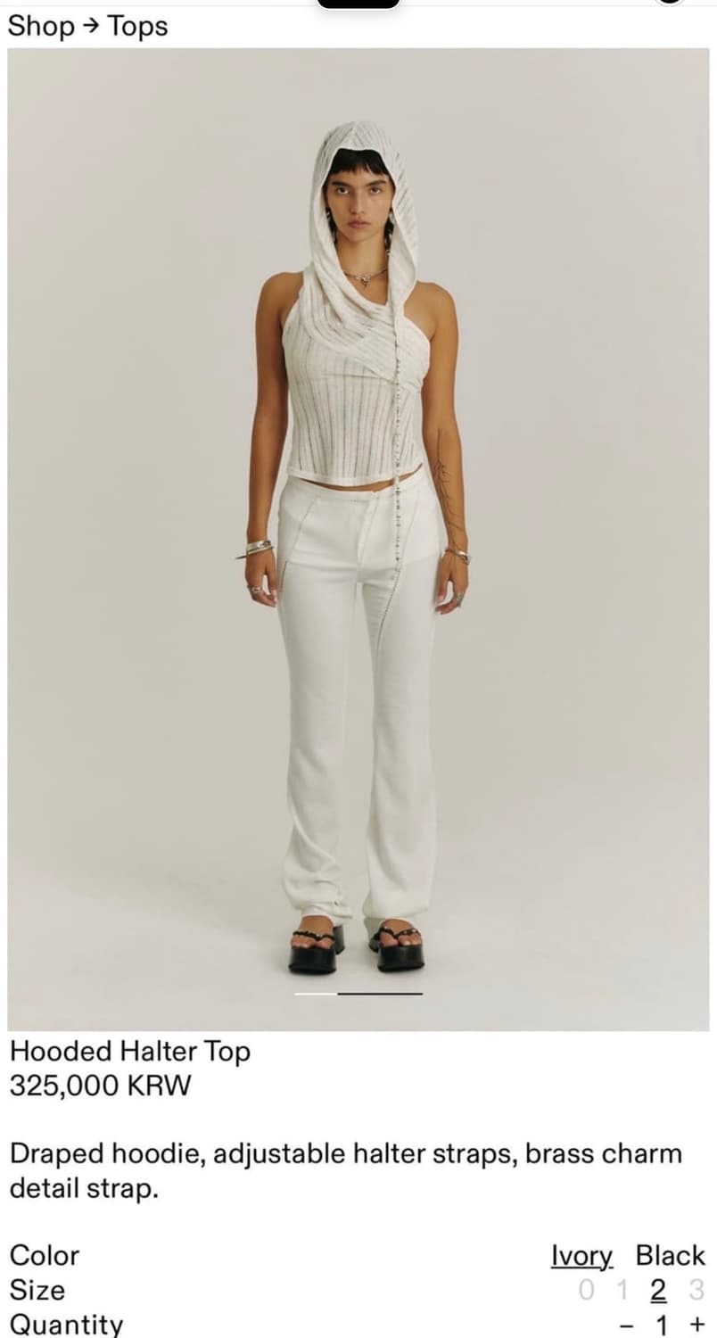 HYEIN SEO 혜인서 hooded halter top 상품이미지1