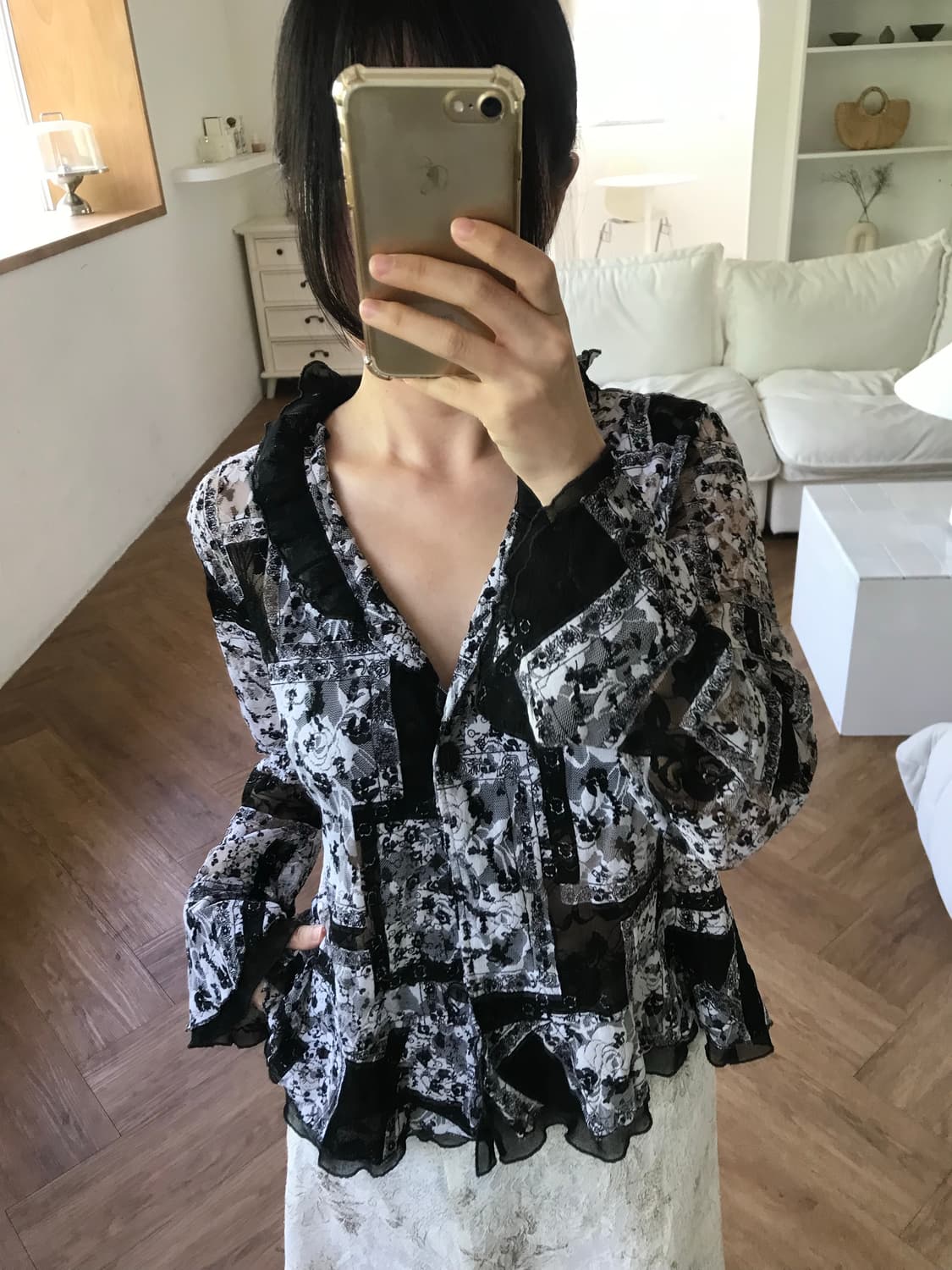 vintage pattern blouse 상품이미지2