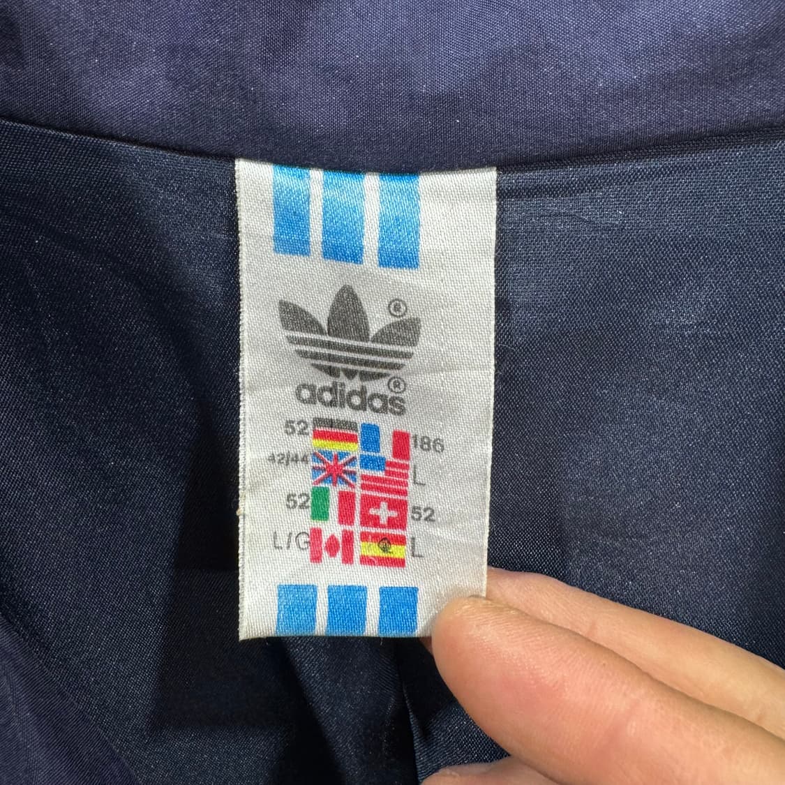 80s 아디다스 네이비 트렌치 코트 파카 (XL)   상품이미지7