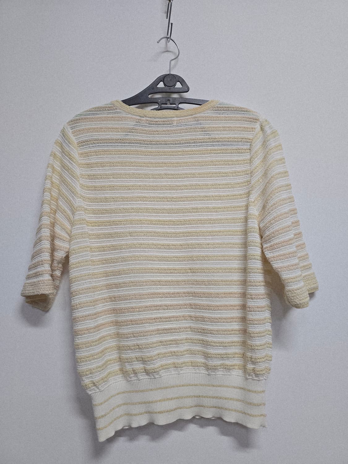 마인 아이보리 스트라이프 반팔 니트 상품이미지5