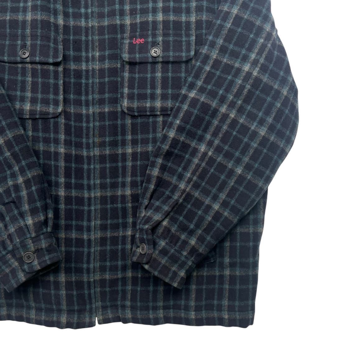 90s Lee 빈티지 그린 체크 울 자켓 XL 상품이미지3
