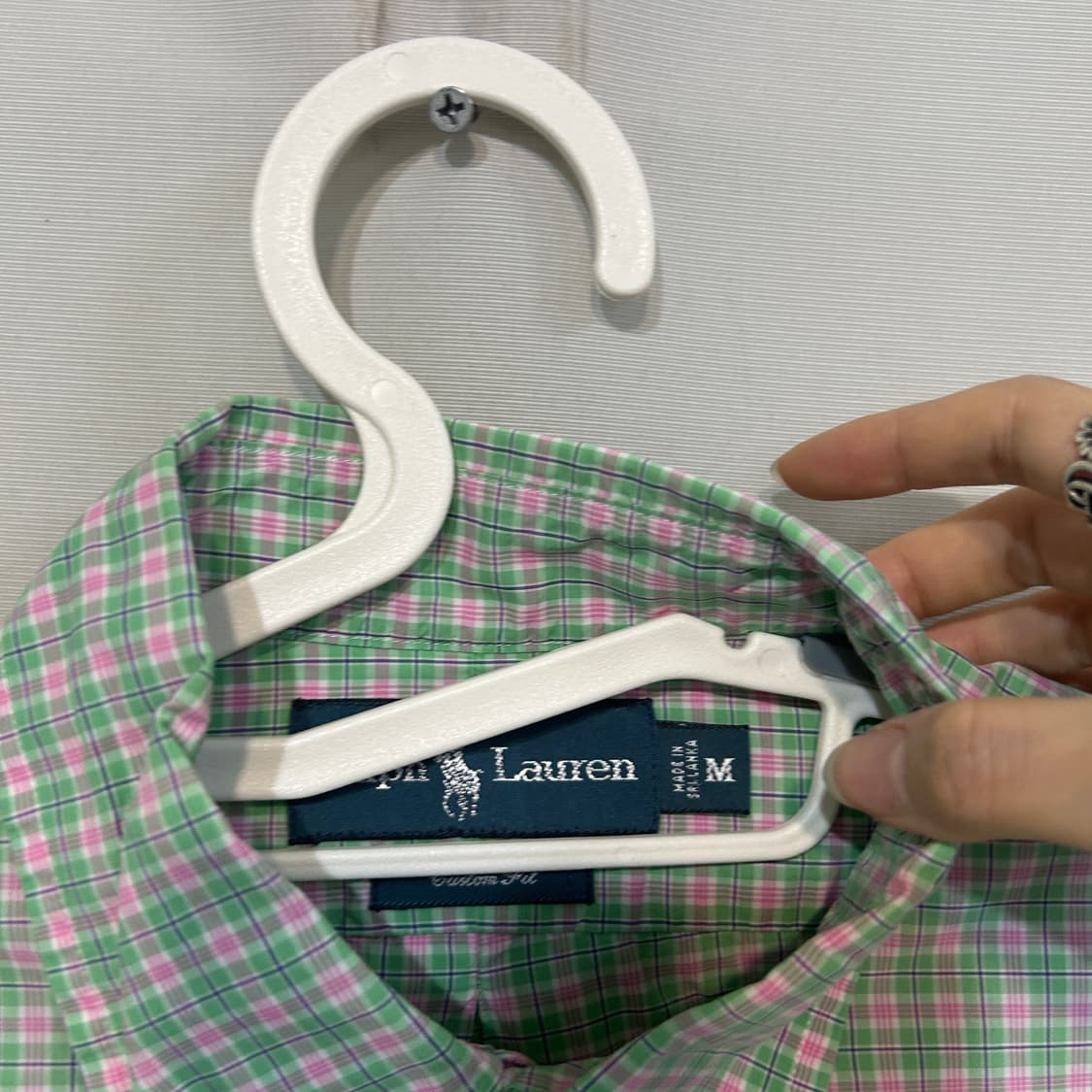폴로 랄프로렌 빈티지 그린 체크 셔츠 M 남성 상품이미지2