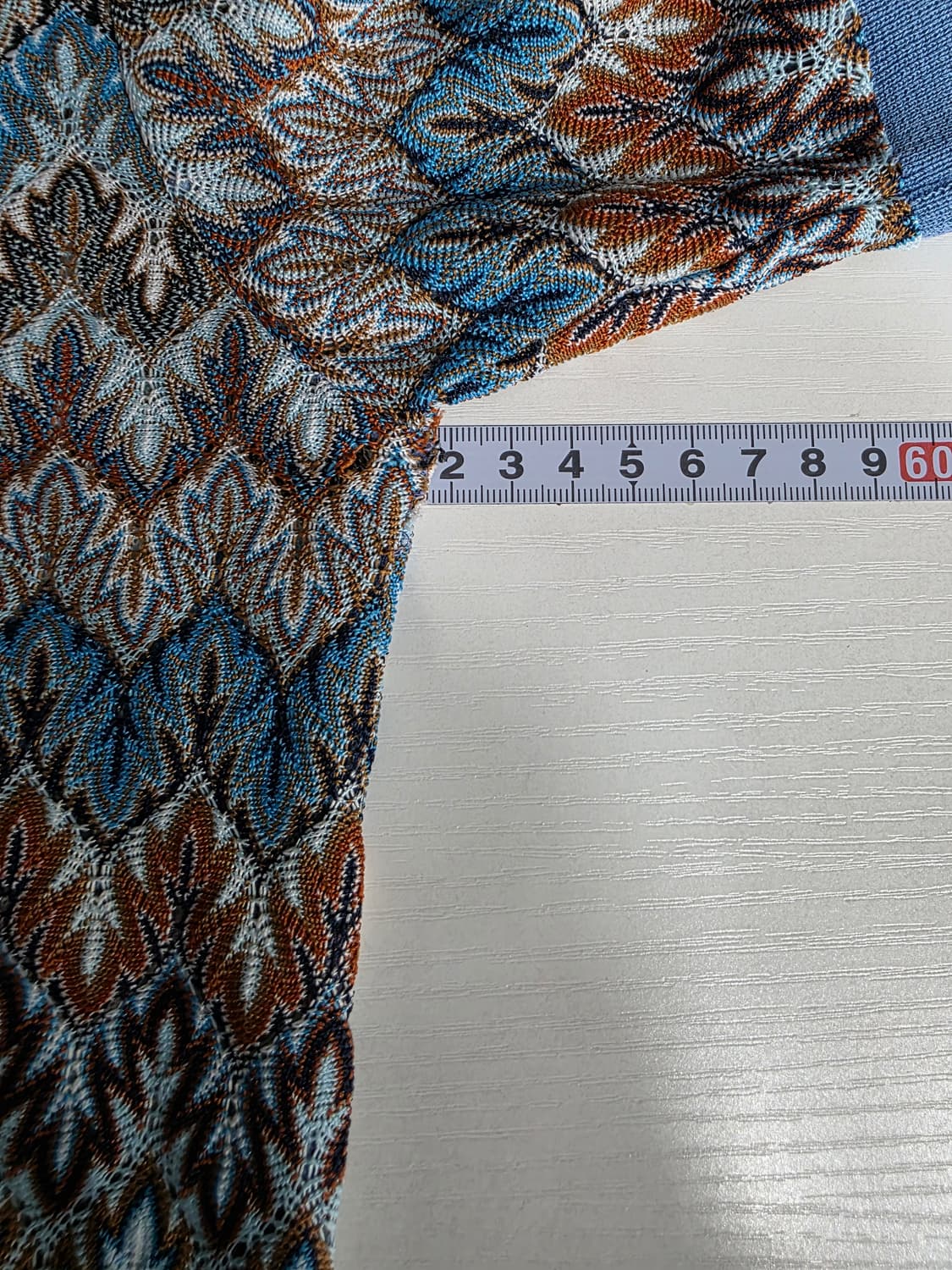 크로커다일 에스닉패턴 자카드 니트 반집업 카라 반팔티 100(95) 상품이미지4