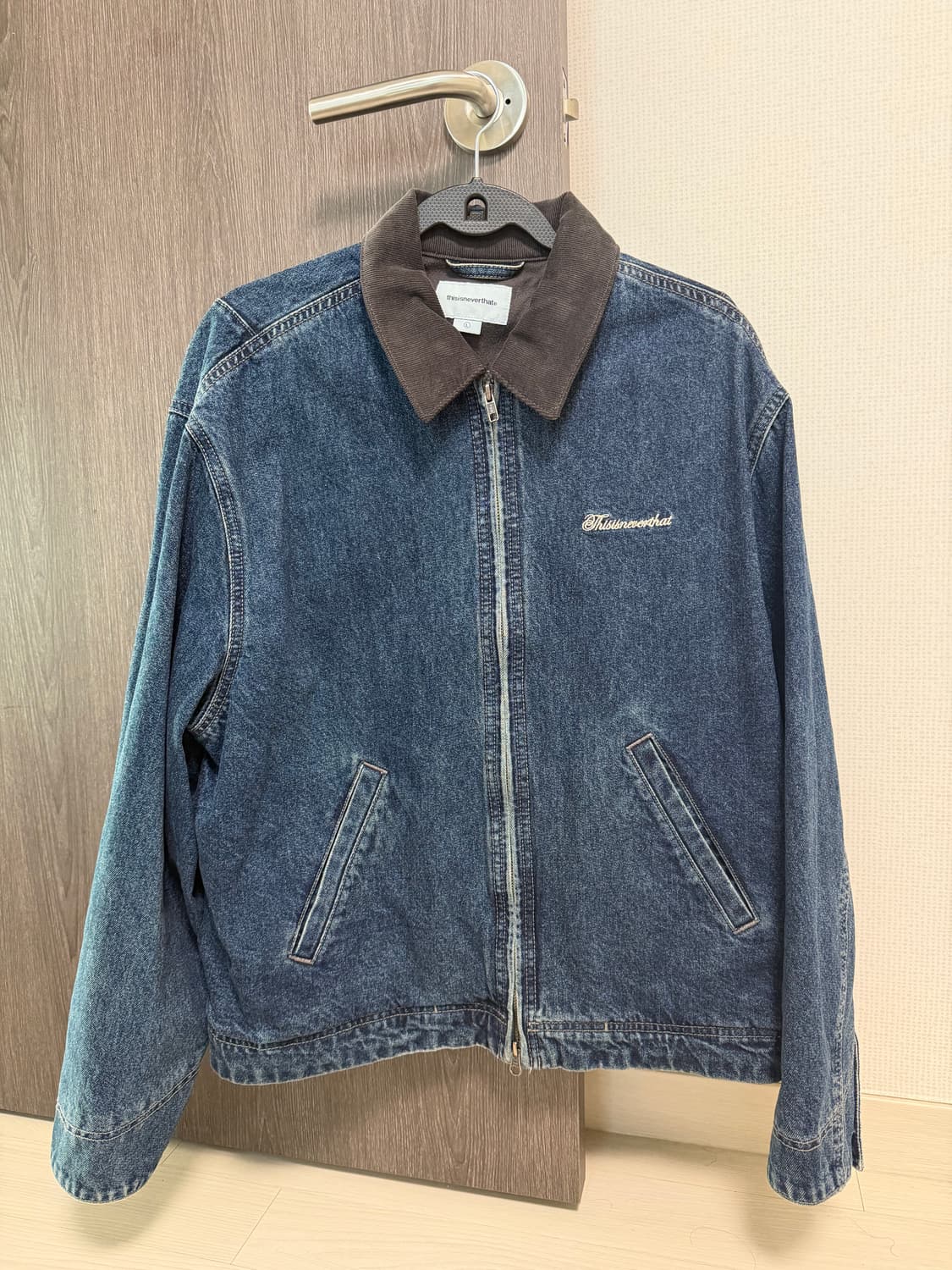 L) 디스이즈네버뎃 데님 워크 자켓 블루 상품이미지3