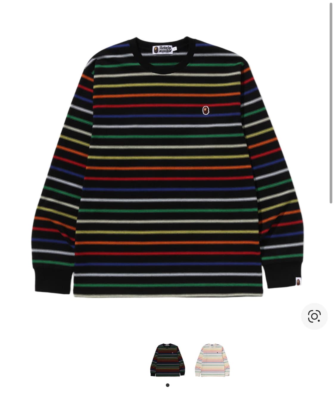 (XXL) 베이프 레인보우 스트라이프 롱슬리브 상품이미지1