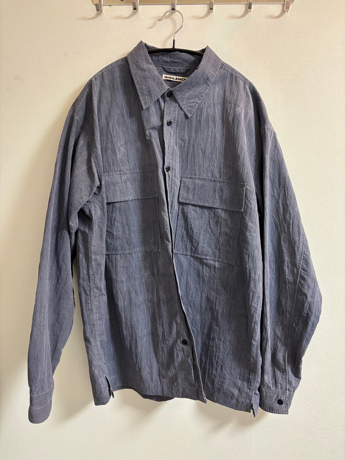 인사일런스 피그먼트 워시드 나일론 셔츠 BLUE 상품이미지4