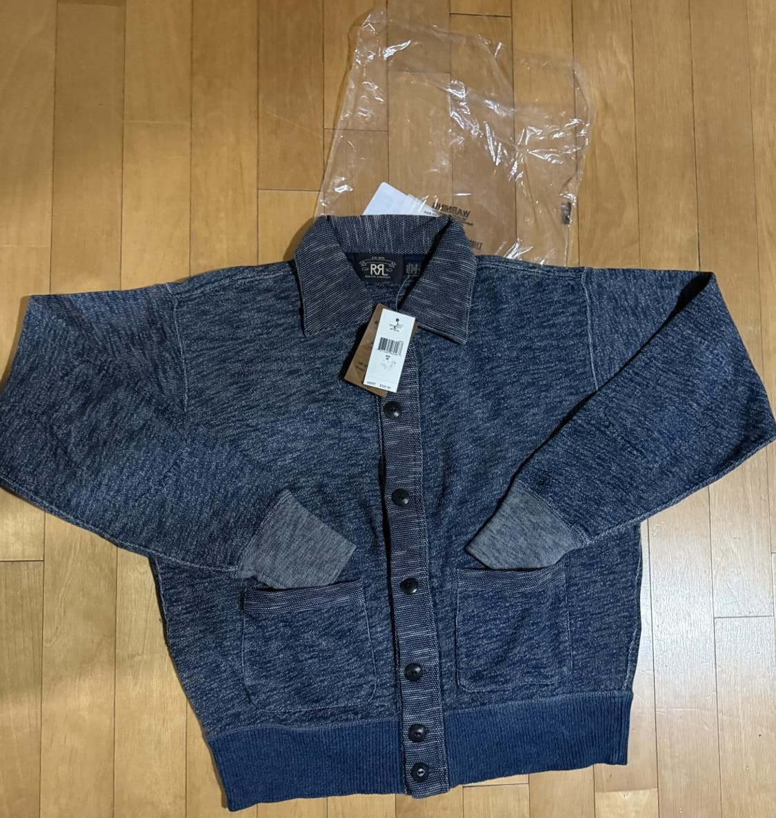 RRL 인디고 코튼 테리 가디건 M 상품이미지1