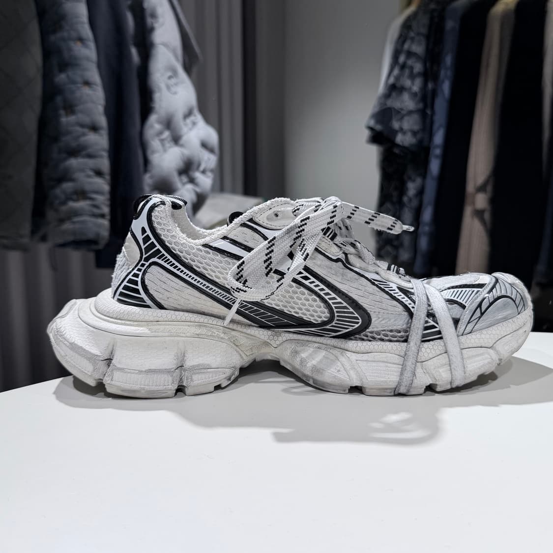 (A급/40) / 발렌시아가 3XL 스니커즈 화이트 블랙 상품이미지6