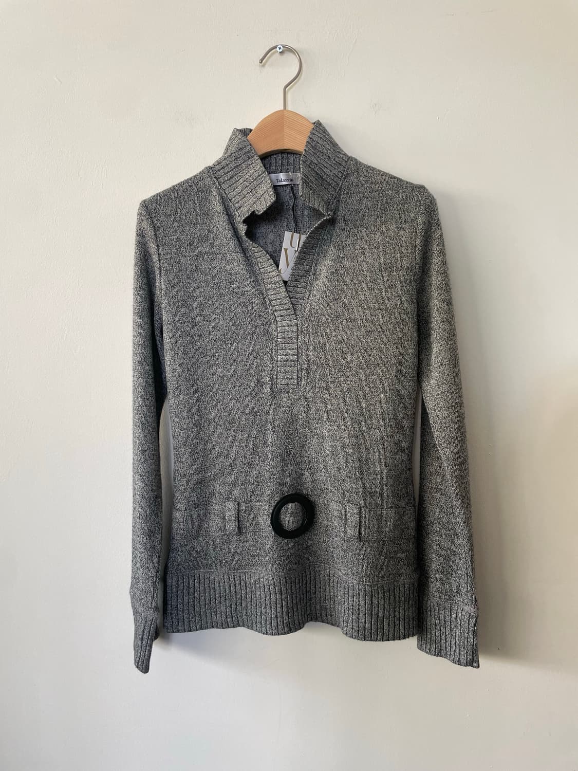 vintage belted slim collar knit 상품이미지2