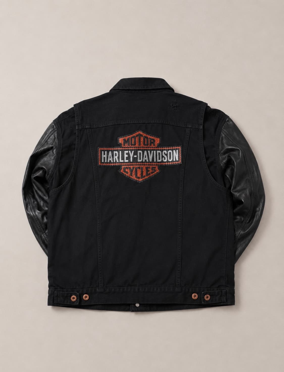 Harley Davidson 할리데이비슨 데님 바디 가죽 슬리브 자켓 상품이미지2