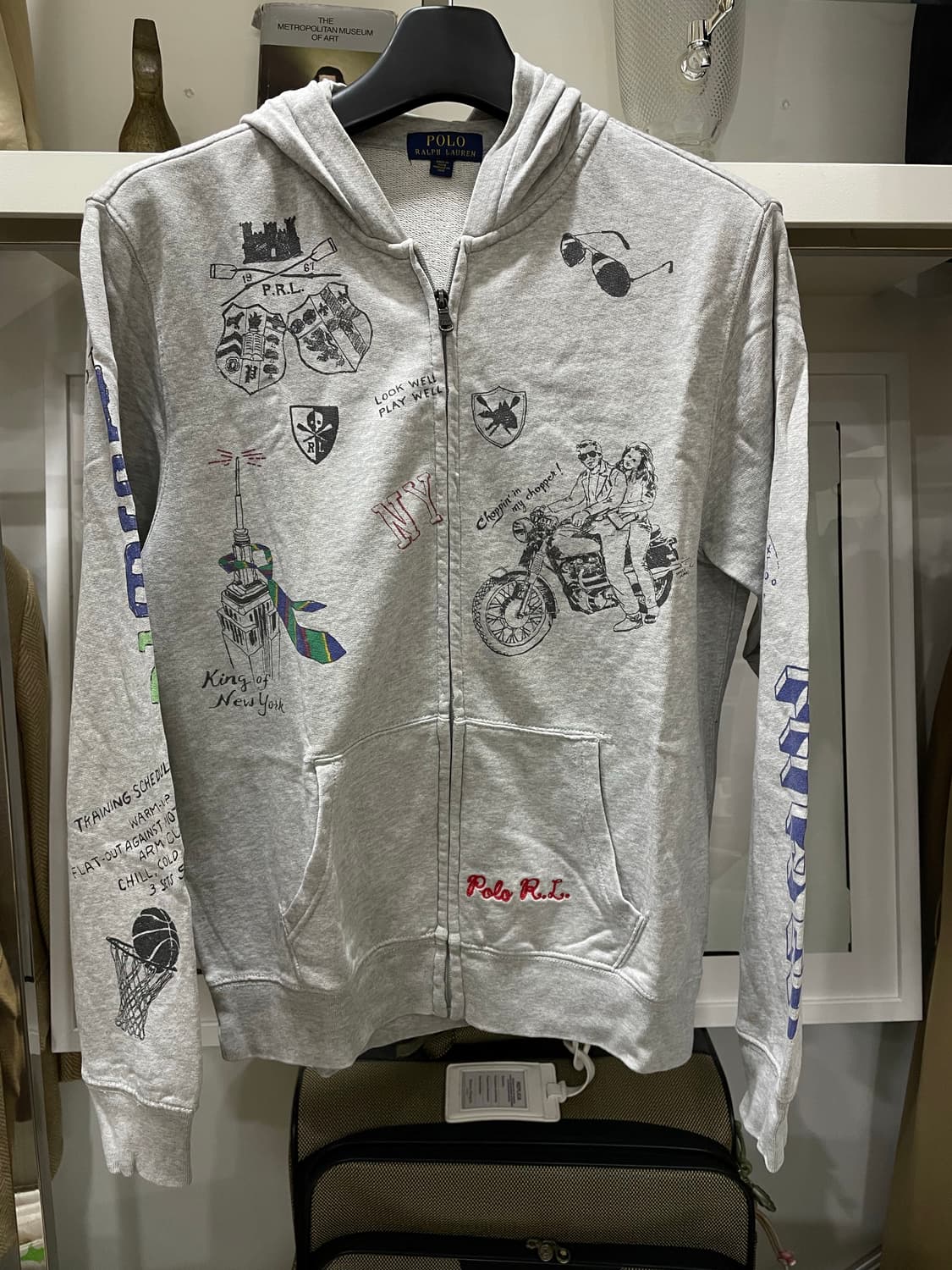폴로랄프로렌/그레이 그래픽후드티(S) 상품이미지1