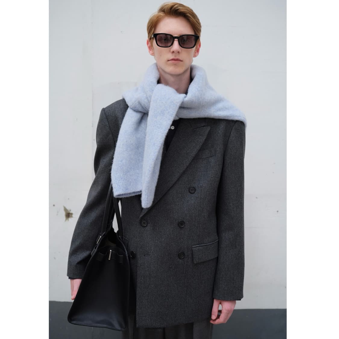 [택포](L)던스트Dunst 피크드 더블 블레이져 메란지그레이 상품이미지1