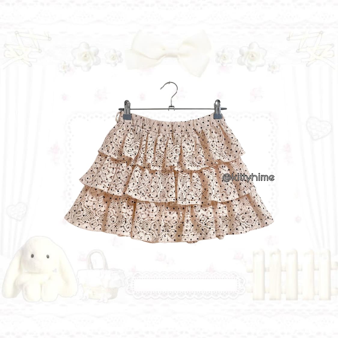 일본빈티지 도트 캉캉 히메갸루스커트히메카지 코지 러블리갸루 땡땡이스커트 상품이미지5