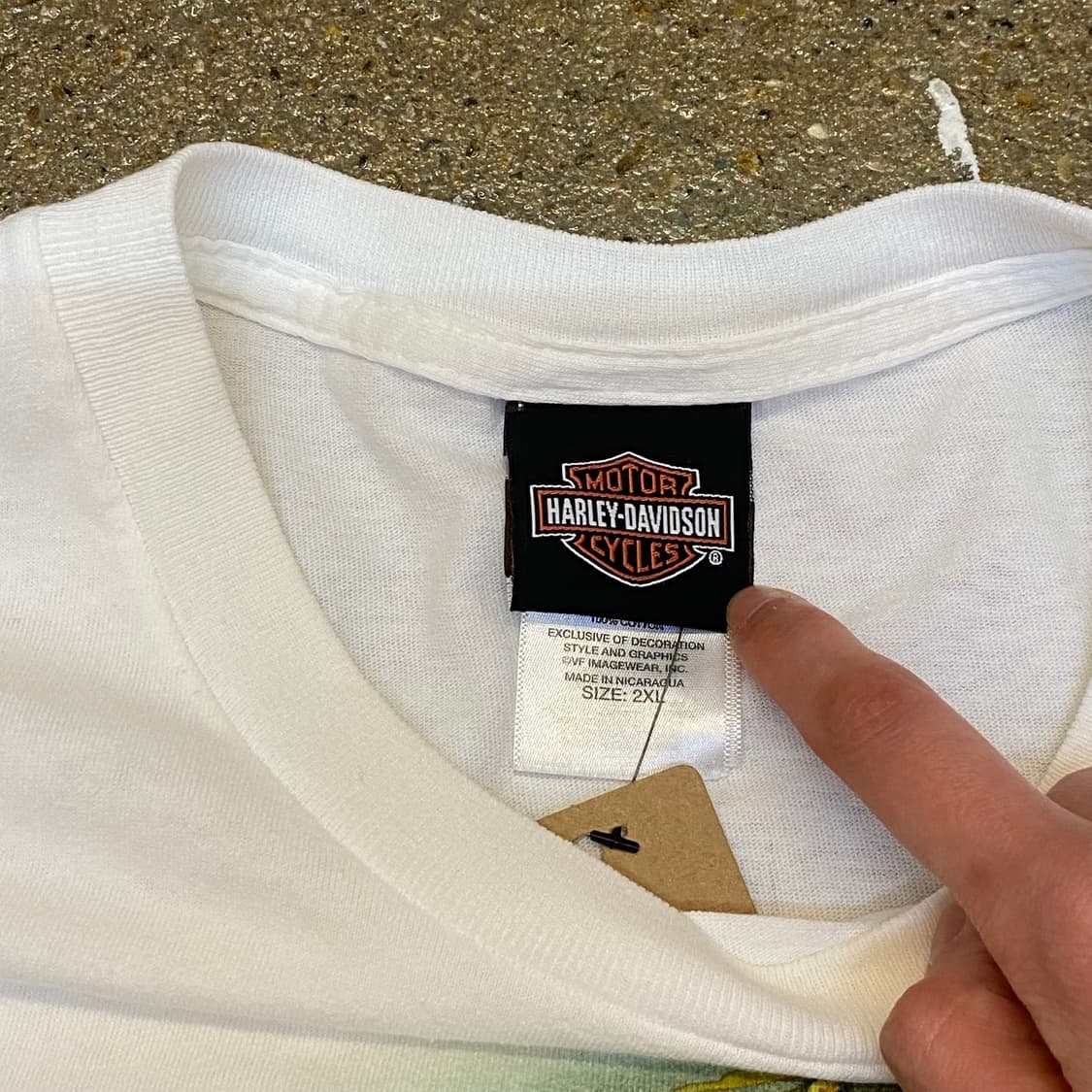미국 빈티지 할리데이비슨 파리 프린팅 레어 반팔티 흰티셔츠 상품이미지4