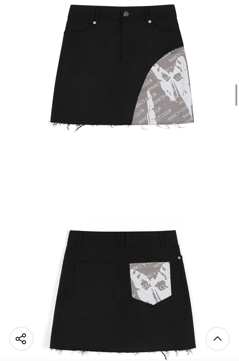 팬시클럽 커브 포인트 코튼 미니스커트 상품이미지2