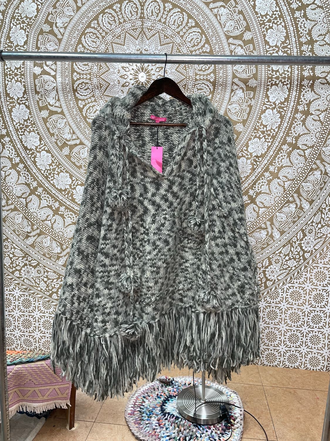 빈티지 방울 니트 판쵸 상품이미지3