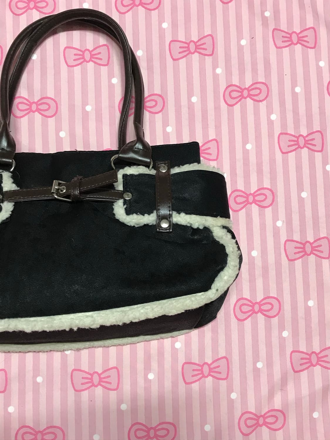 무스탕 숄더백 갸루가방 토트백 스웨이드 상품이미지2