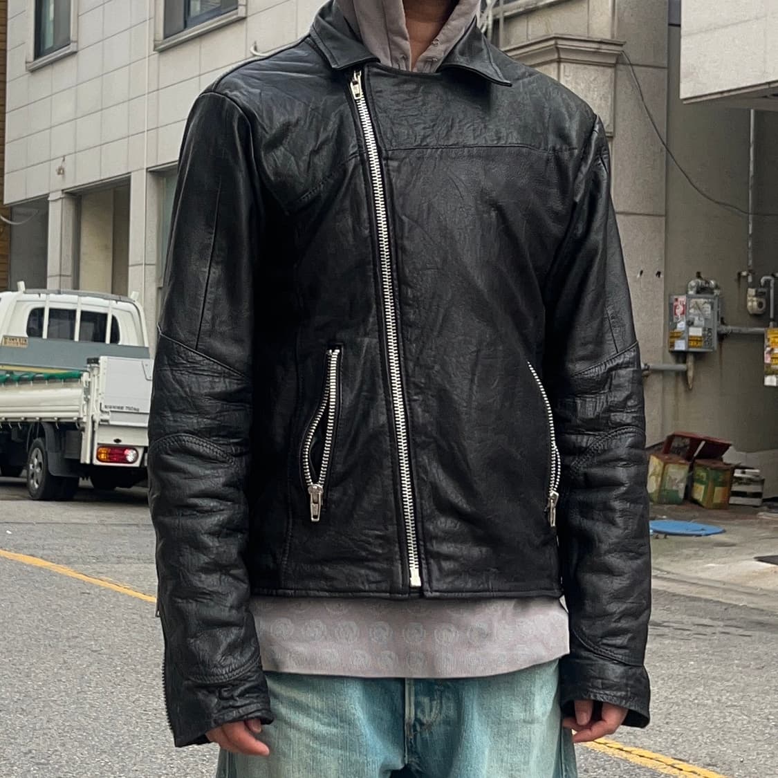 시모키타자와 링고 리빌드 레더 자켓 상품이미지1