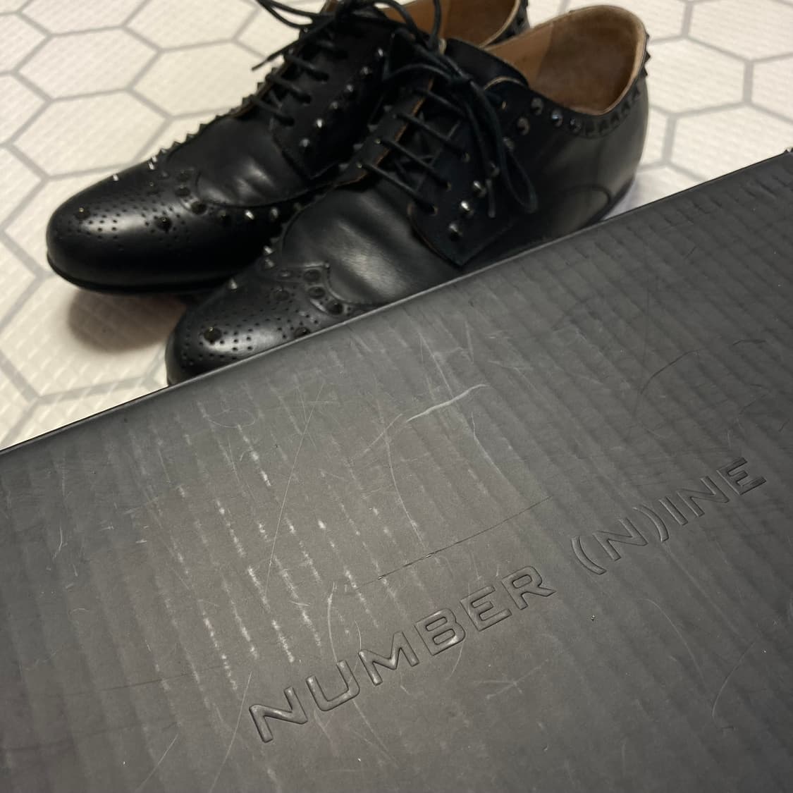 (8.5) 넘버나인 13AW 스터드 레더 슈즈 상품이미지8