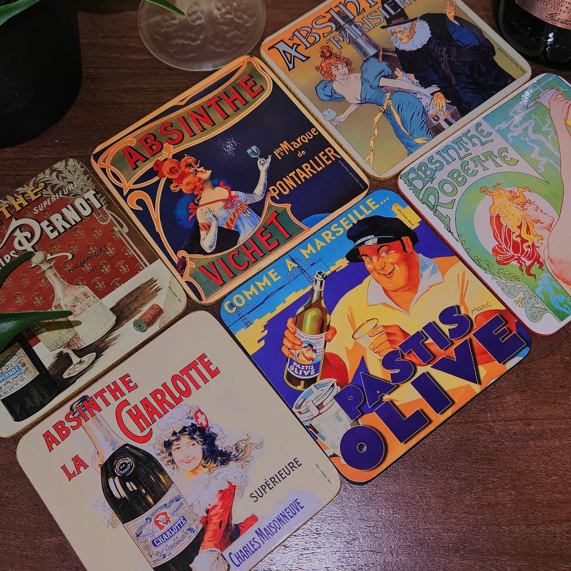 미국 포스터 아트 빈티지 코스터 6p 세트 상품이미지1