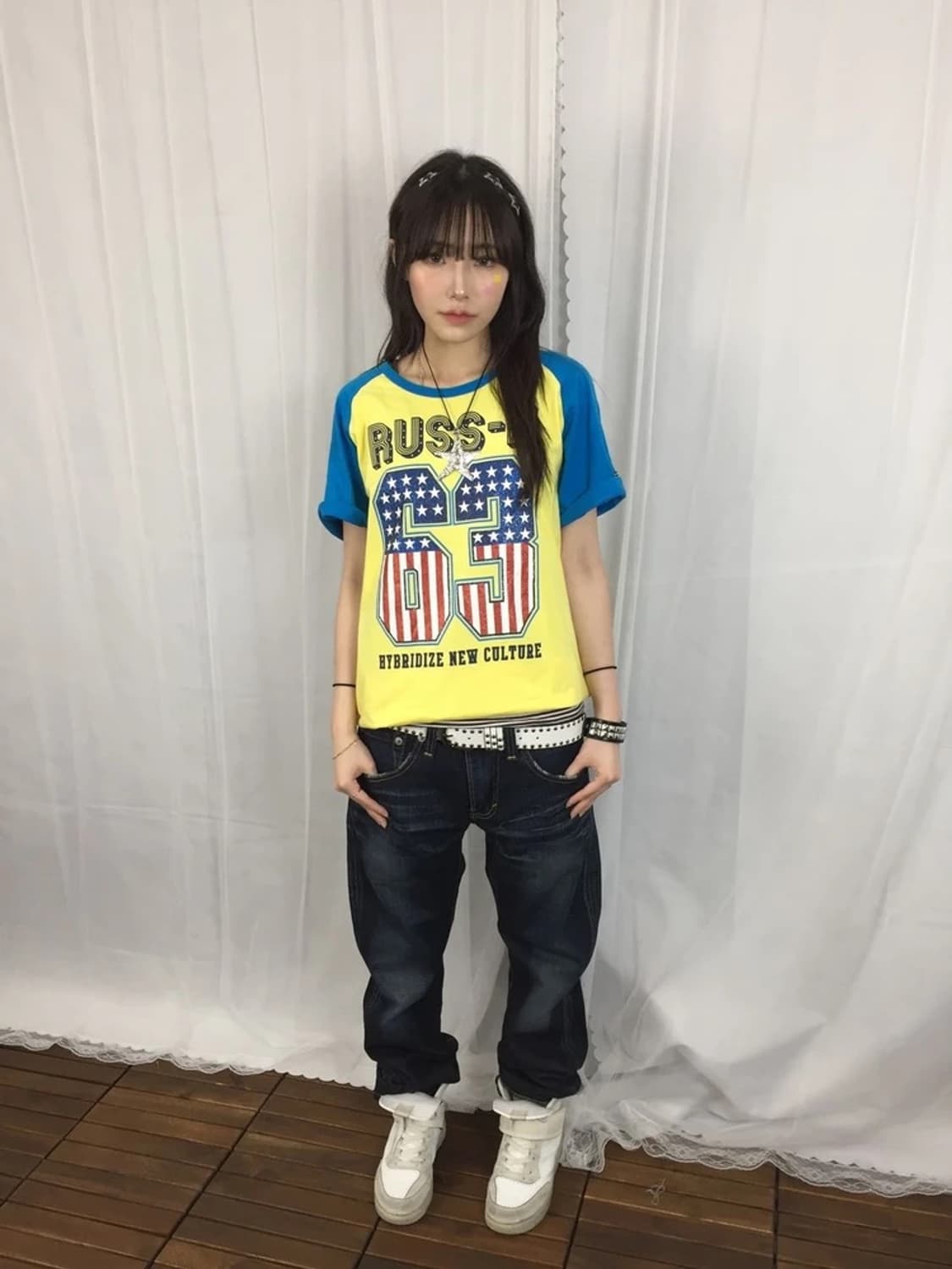 RUSS-K Raglan Graphic Tee Yellow 상품이미지1