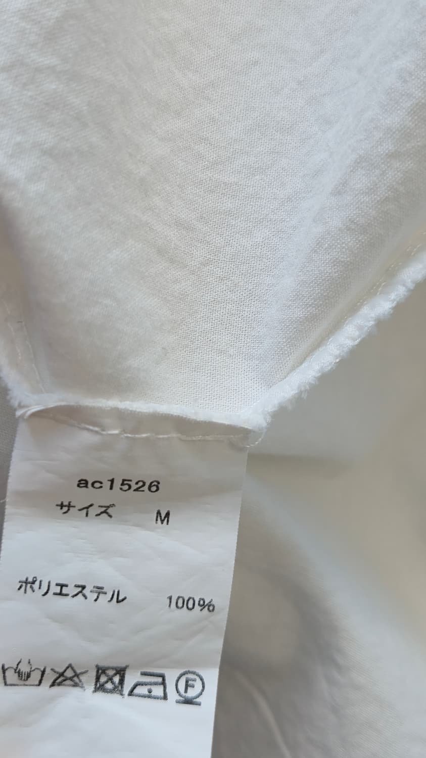 GRL 스퀘어넥 퍼프 원피스 화이트 M 버튼 반팔 소매 리본 상품이미지5