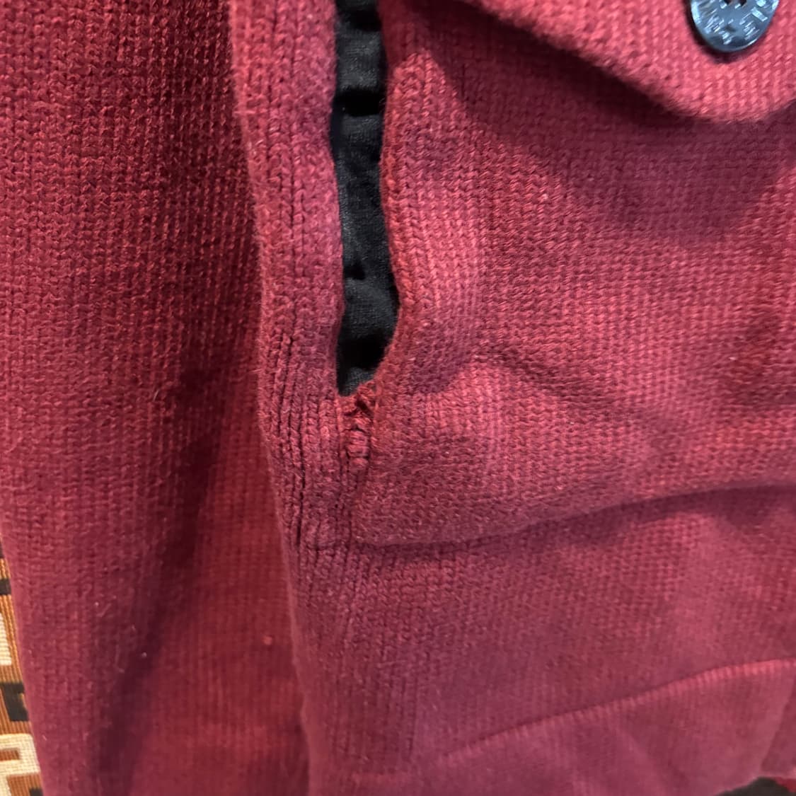 00‘s 스톤아일랜드 버건니 니트 포켓 집업 상품이미지4